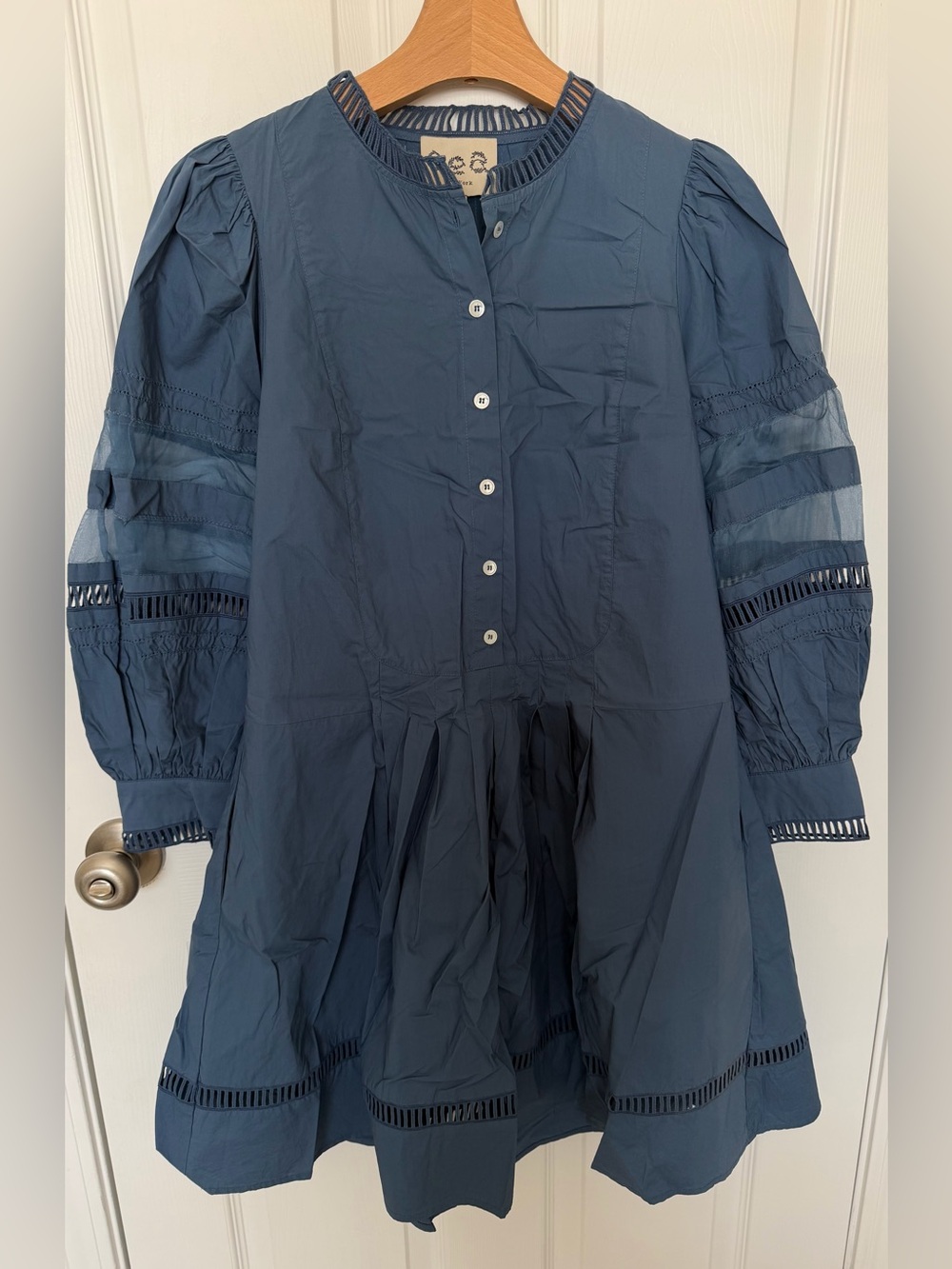 SEA NY Navy Mock Neck Shirt Mini Dress - Pre-owned US 6